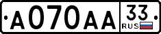 License plate Russia, Cars