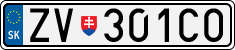 License plate of Slovakia, Cars