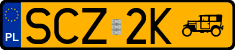 License plates of Poland, Oldtimers