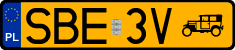 License plates of Poland, Oldtimers
