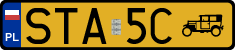 License plates of Poland, Oldtimers