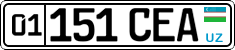 License plate of Uzbekistan, Organizations
