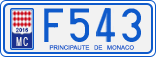 License plate of Monaco, Cars
