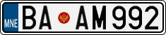 License plate of Montenegro, Cars