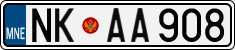 License plate of Montenegro, Cars