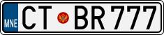 License plate of Montenegro, Cars