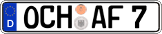 German license plate, Regular plates