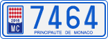 License plate of Monaco, Cars