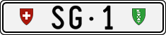 License plate of Switzerland, Cars
