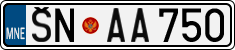 License plate of Montenegro, Cars