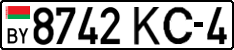 License plate Belarus, Cars (2004)