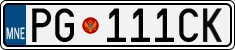 License plate of Montenegro, Vanity Plates