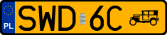 License plates of Poland, Oldtimers