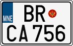 License plate of Montenegro, Cars