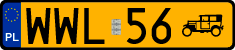 License plates of Poland, Oldtimers