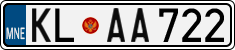 License plate of Montenegro, Cars