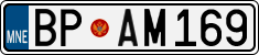 License plate of Montenegro, Cars