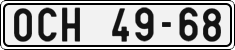 License plate of the Czech Republic, Cars (1960)