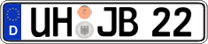 German license plate, Regular plates