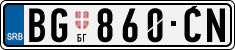 License plate of Serbia, Cars