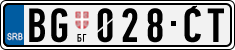 License plate of Serbia, Cars