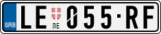 License plate of Serbia, Cars