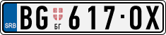 License plate of Serbia, Cars