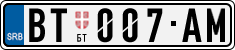 License plate of Serbia, Cars