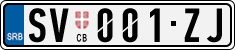 License plate of Serbia, Cars