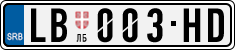 License plate of Serbia, Cars