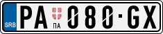 License plate of Serbia, Cars