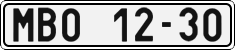 License plate of the Czech Republic, Cars (1960)