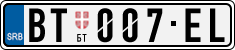 License plate of Serbia, Cars