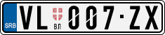License plate of Serbia, Cars