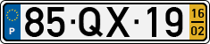 License plate of Portugal, Regular plates