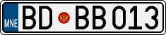 License plate of Montenegro, Cars