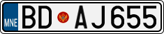License plate of Montenegro, Cars