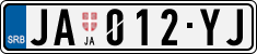 License plate of Serbia, Cars