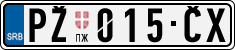 License plate of Serbia, Cars