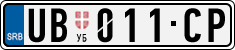 License plate of Serbia, Cars