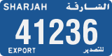 License plate of the UAE, Sharjah, Export transit plates