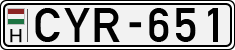 license plates of Hungary, Cars (1990)
