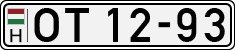 license plates of Hungary, Oldtimers (1990)