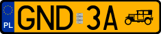 License plates of Poland, Oldtimers