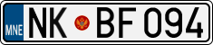 License plate of Montenegro, Cars