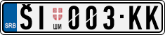 License plate of Serbia, Cars