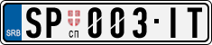 License plate of Serbia, Cars