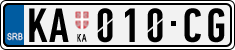 License plate of Serbia, Cars