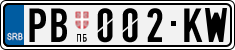 License plate of Serbia, Cars