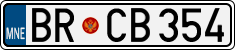 License plate of Montenegro, Cars